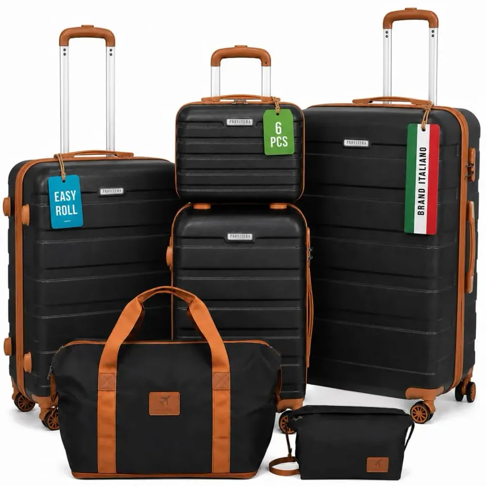 Provitera Family Set 6 Valigie Rigide Nere in ABS