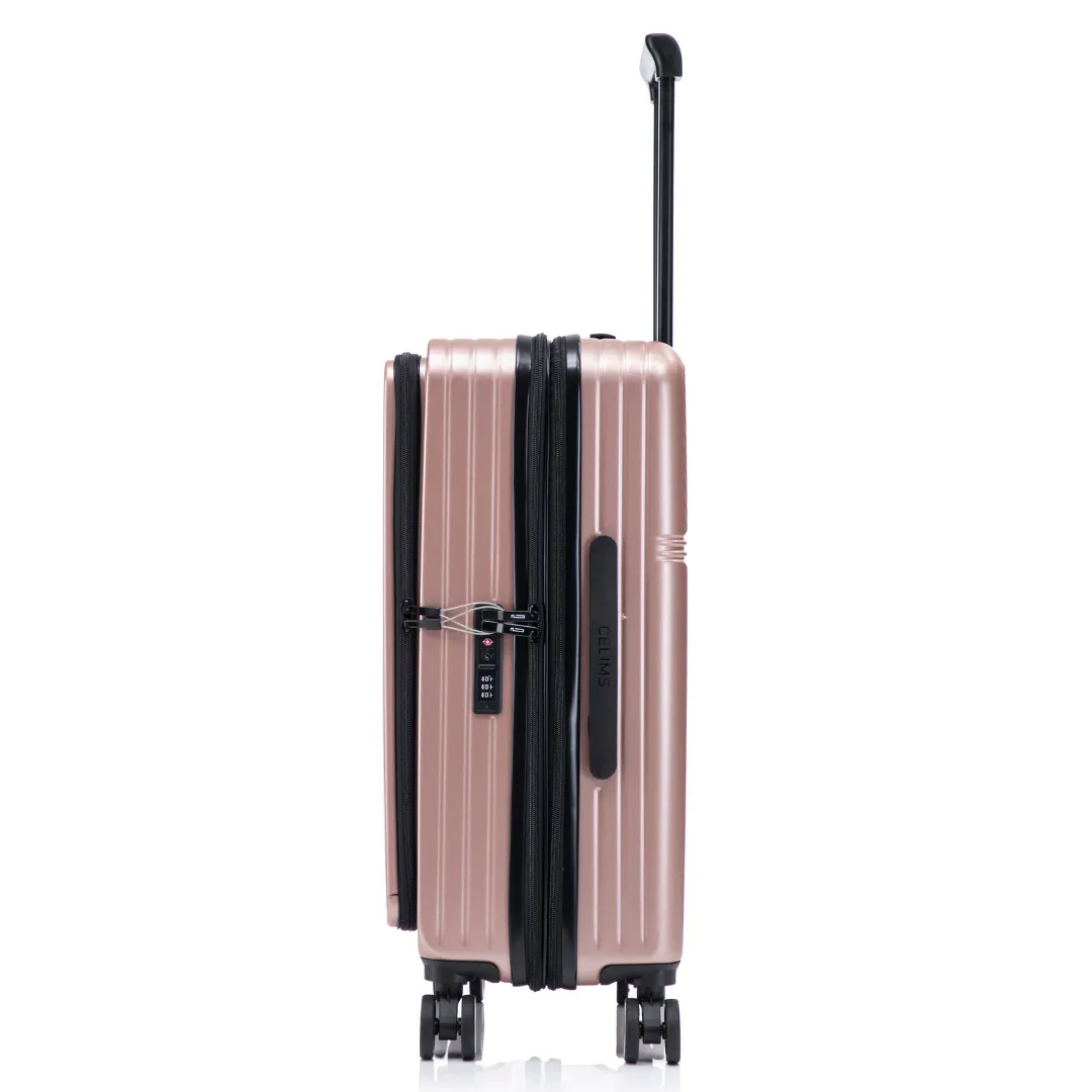CELIMS Premium 58 cm valigia cabina apertura frontale Rose estensibile