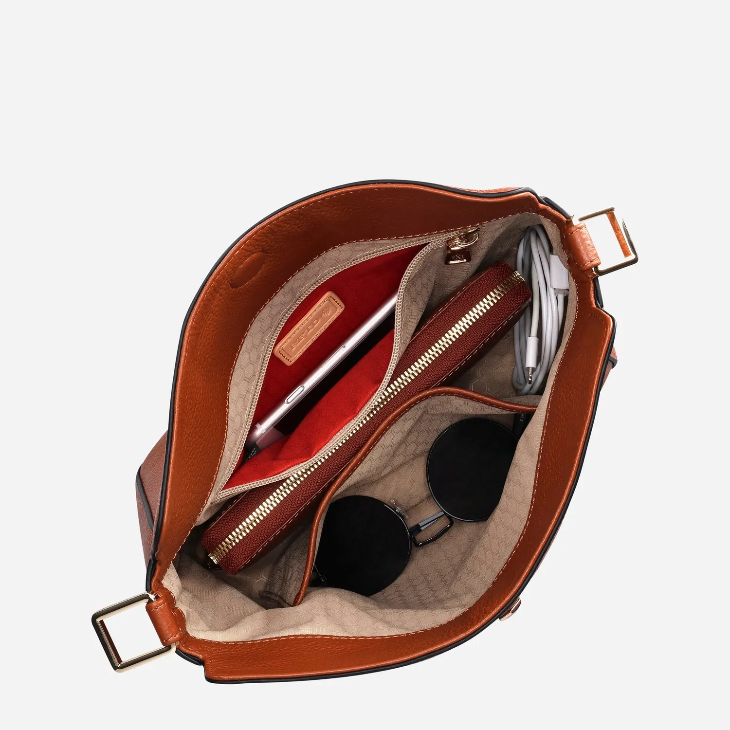 Jekyll & Hide Madrid Tote borsa pelle Clay strutturata