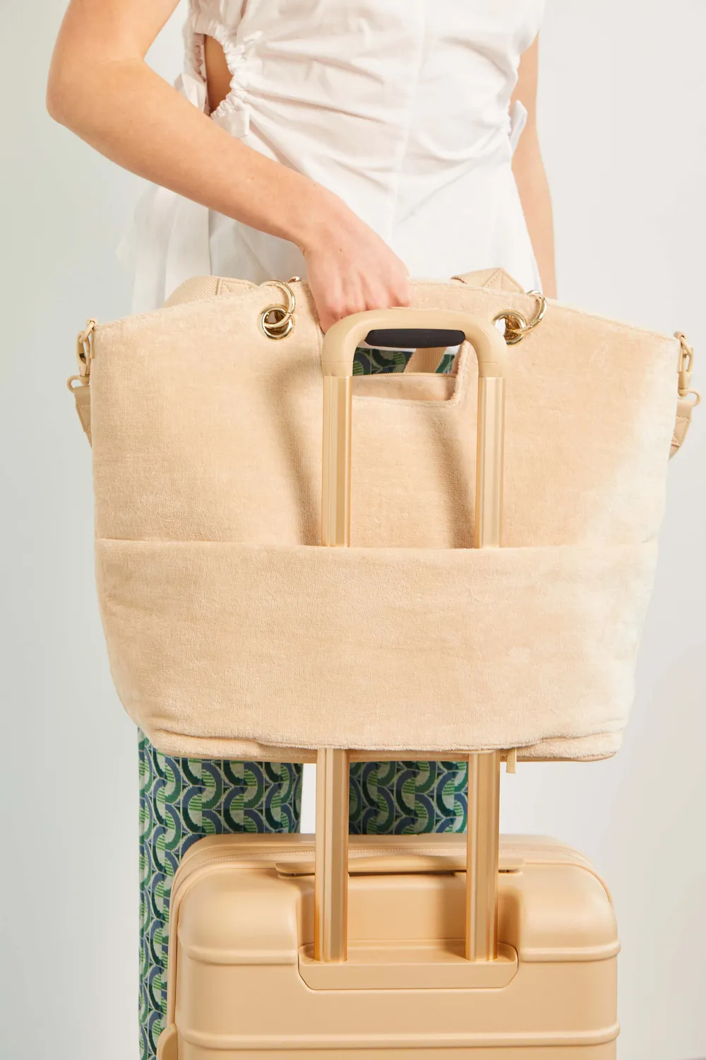 Beis The Terry Tote borsa mare beige in spugna