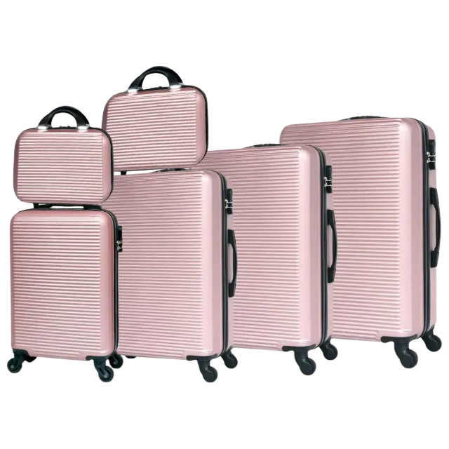 CELIMS Set 6 valigie rigide ABS nero + beauty case