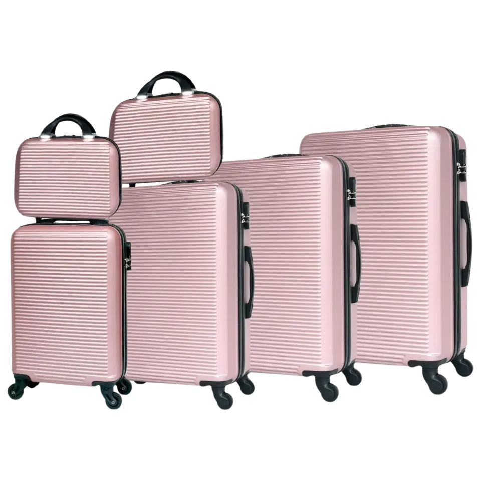 CELIMS Set 6 valigie rigide ABS nero + beauty case