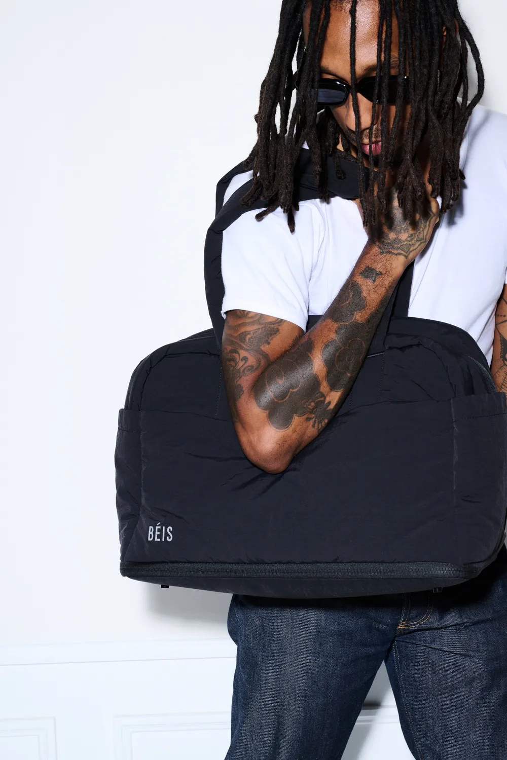 Beis Air Duffle borsone nero espandibile nylon