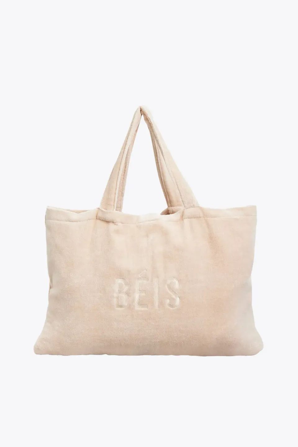 Beis Terry Tote Borsa Mare Beige con telo spugna