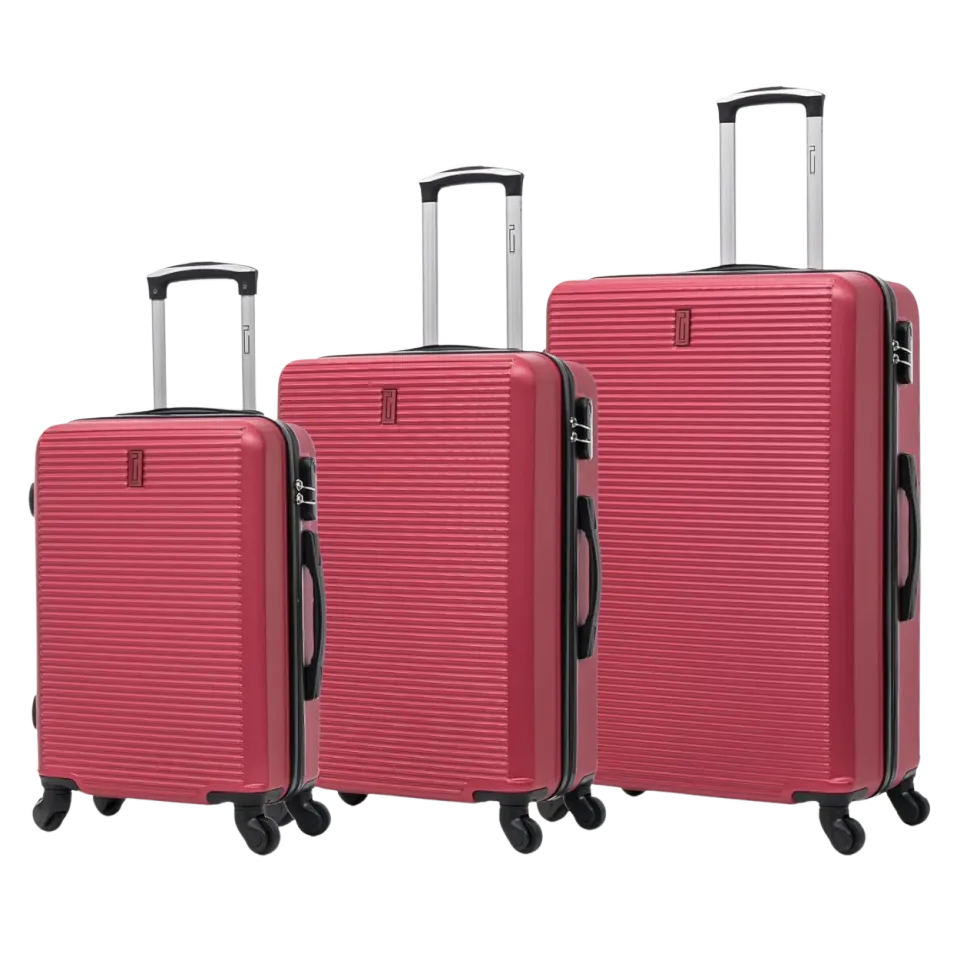 CELIMS Weekend Set 3 Valigie ABS Bordeaux 55-65-75cm rigide