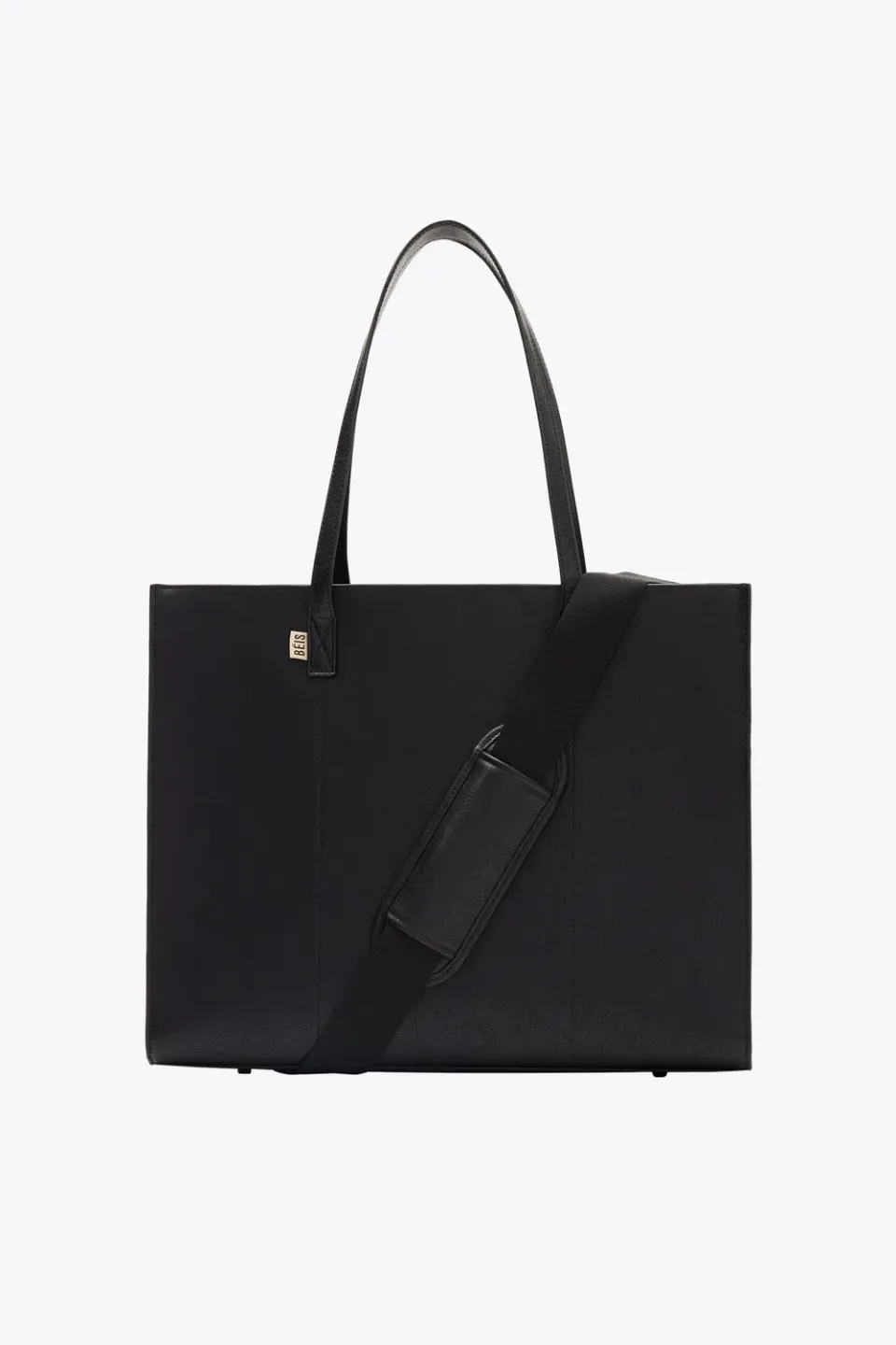 Beis Large Work Tote borsa tote nero liscio