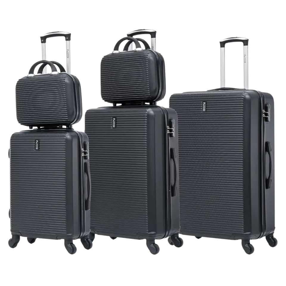 CELIMS Weekend Set 5 Pezzi Valigie ABS + Beauty nero