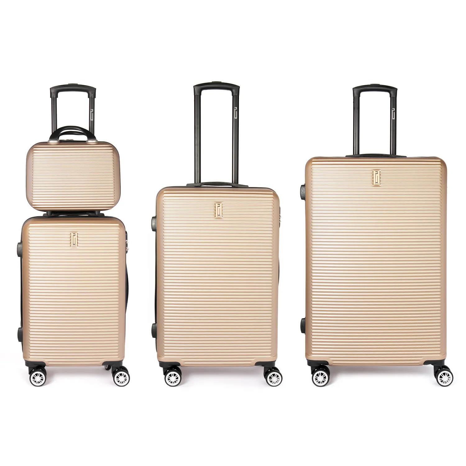 CELIMS Weekend Set 4 Valigie ABS Champagne con Beauty Case