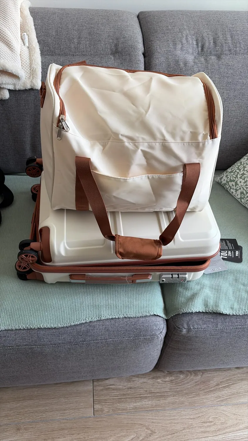 Kono Set 2 Valigia 55cm + Borsa 40x30x20 Nero Rigido