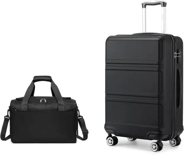 Kono Set 2 Valigia 55cm + Borsa 40x30x20 Nero Rigido