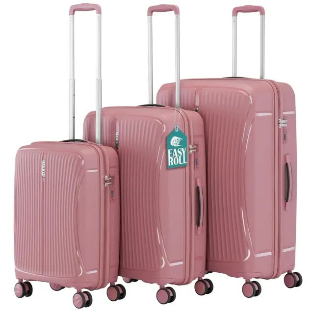 Provitera Set 3 Valigie Rigide Rosa ABS 90 Litri