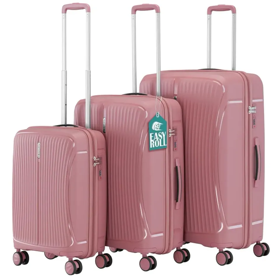 Provitera Set 3 Valigie Rigide Rosa ABS 90 Litri