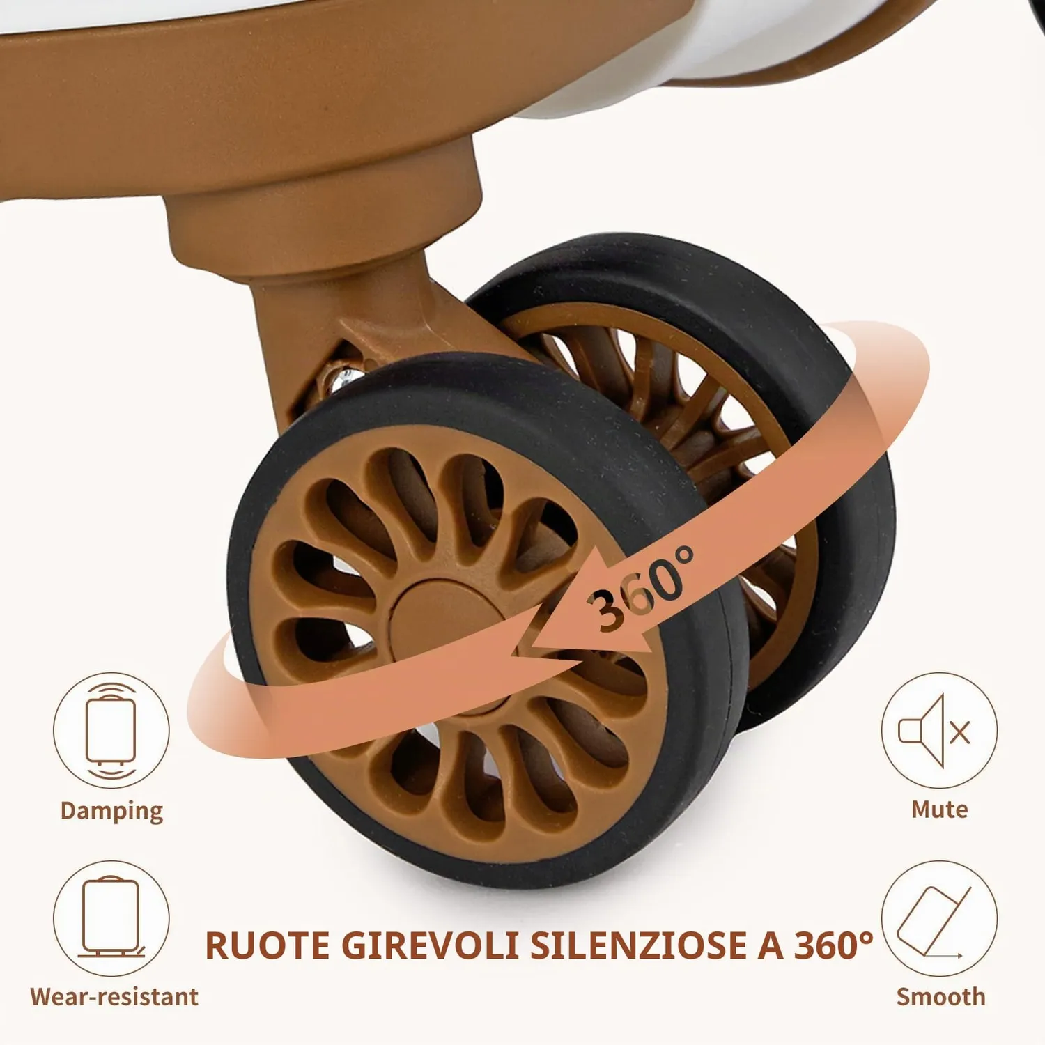 Kono Set Valigie 3 Pezzi rigide bianco crema 55+65+76cm