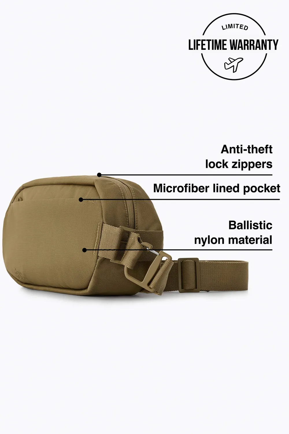 Beis Pro Travel Sling Tracolla Khaki Nylon Balistico