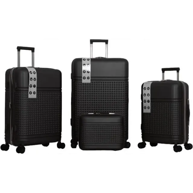 Provitera set 4 valigie ABS black beauty case trolley