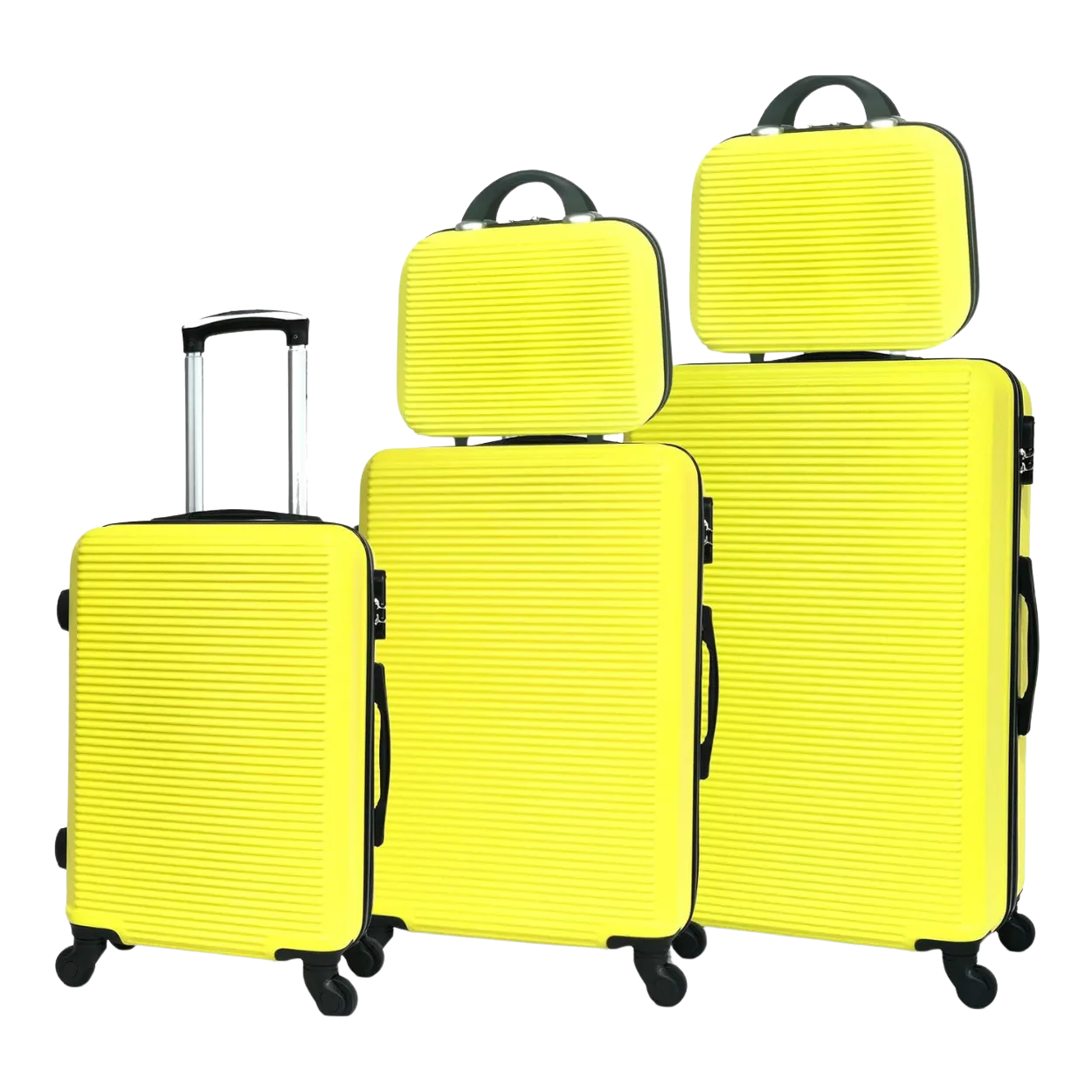 CELIMS Set 5 pezzi ABS valigie + beauty giallo famiglia