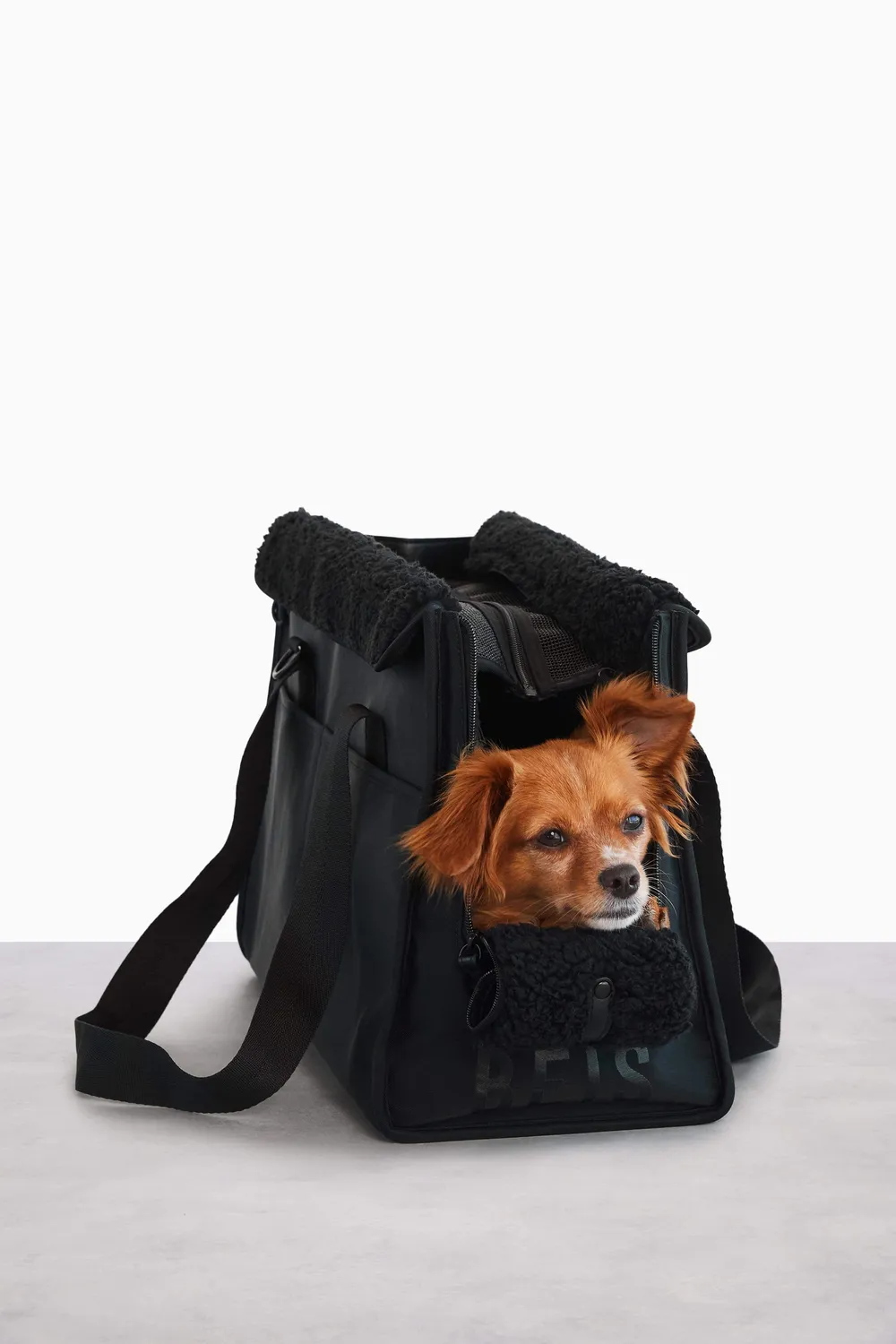 Beis Everyday Pet Tote borsa animali nero con tasca laptop