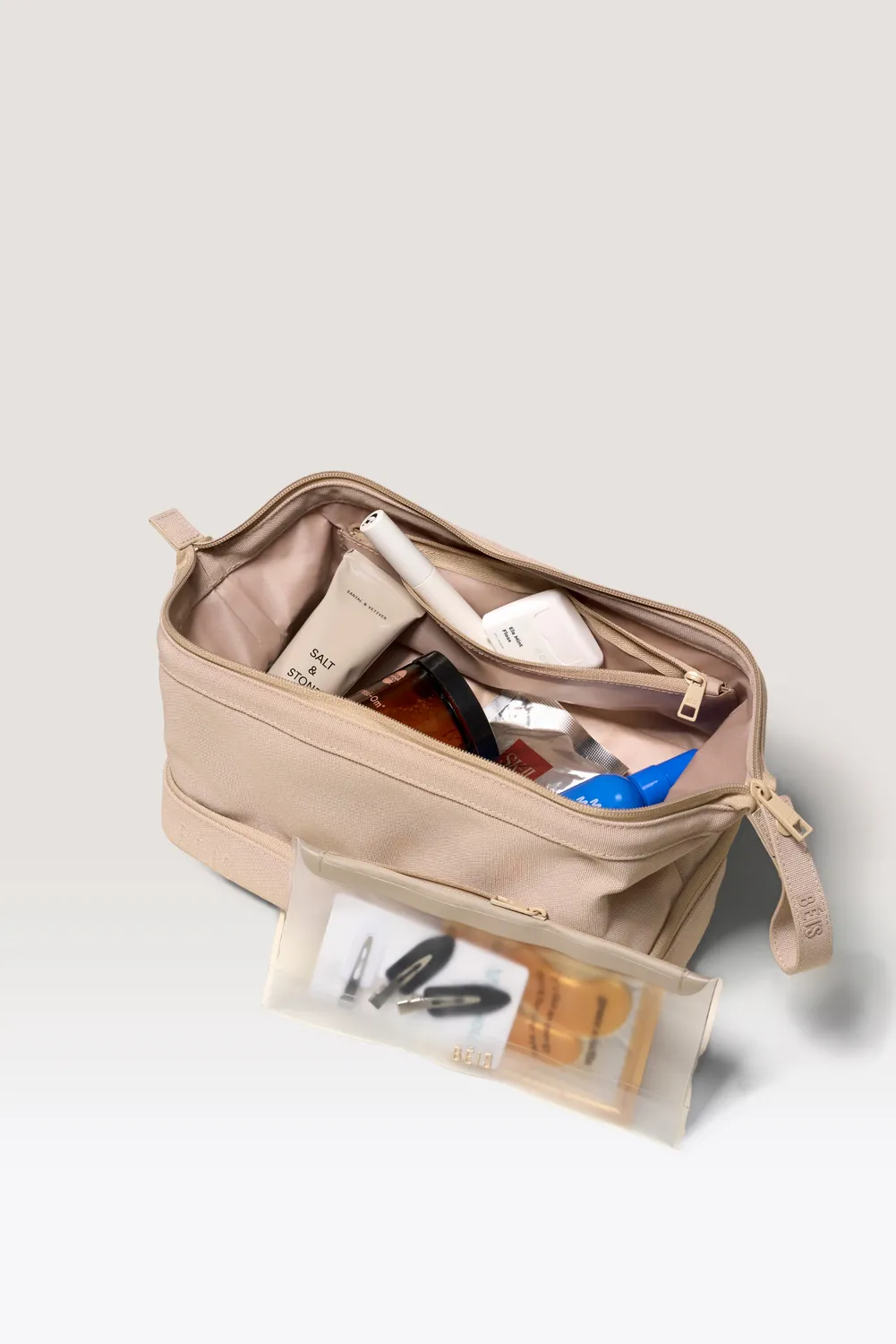 Beis The Dopp Kit trousse beige impermeabile