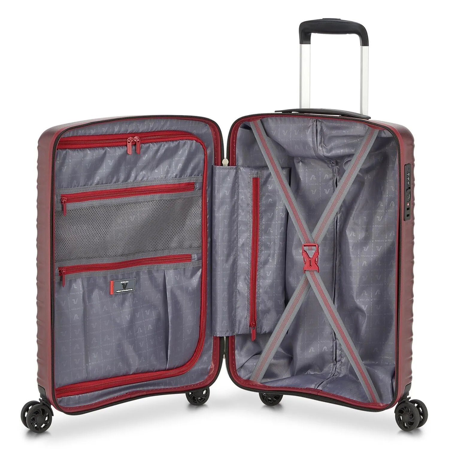 Roncato Wave trolley cabina 45 cm rosso scuro rigido TSA