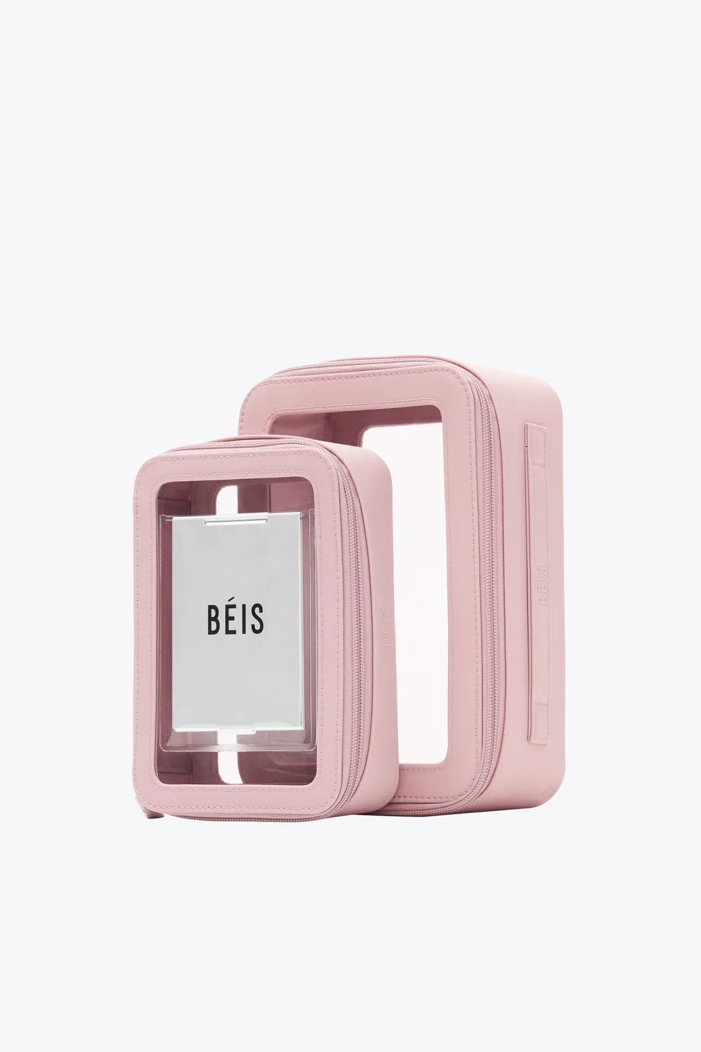 Beis In Flight set trousse rosa atlas specchio