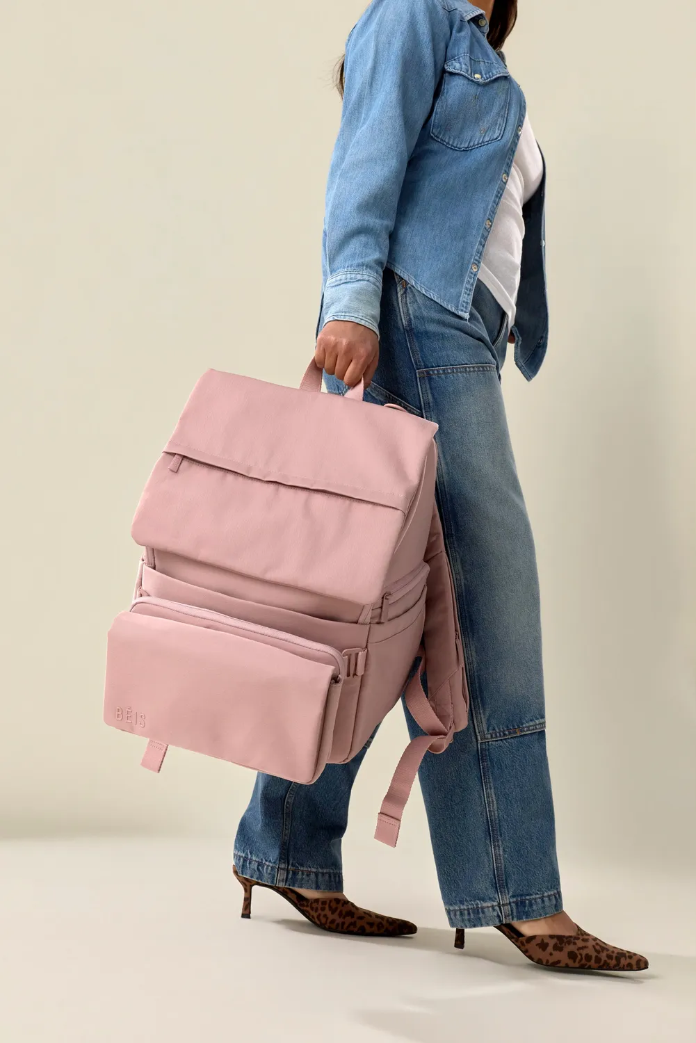 Beis Ultimate Zaino Fasciatoio Atlas Pink Con Marsupio