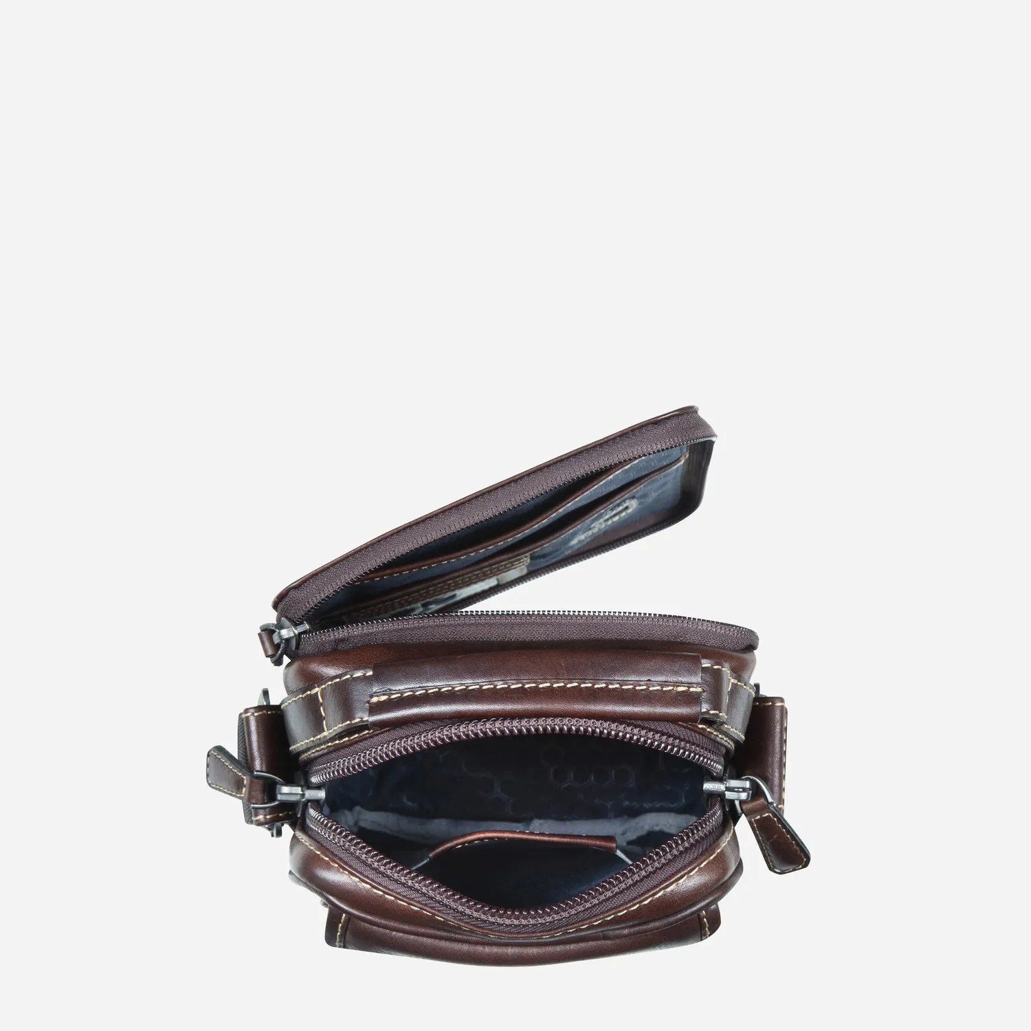 Jekyll & Hide Oxford Detailed Crossbody tracolla Mocha pelle
