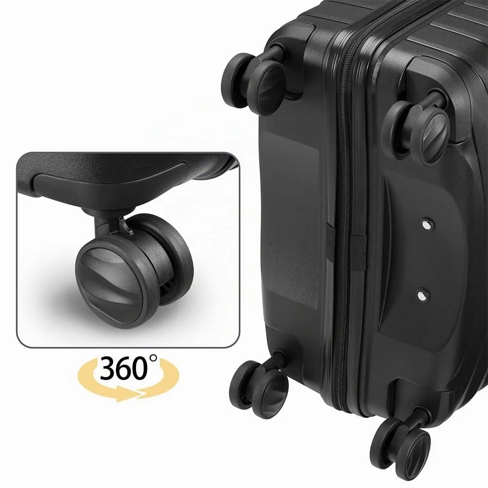 Provitera Set 4 Valigie Rigide Nere con Beauty Case