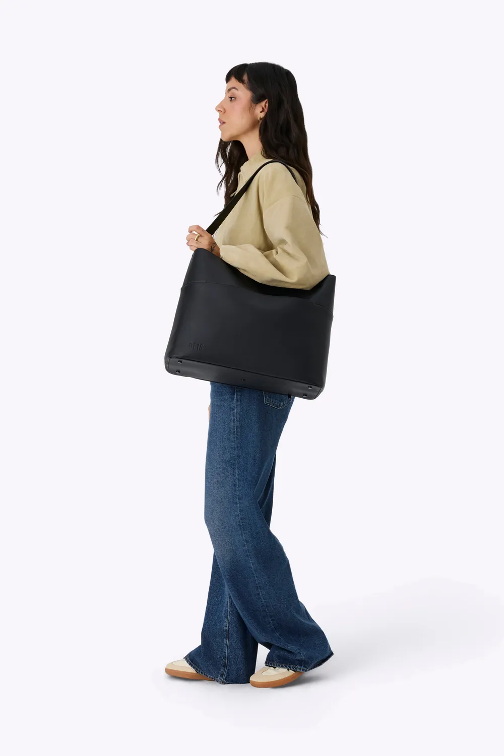 Beis Diaper Tote Borsa Fasciatoio Nero Pelle Vegana