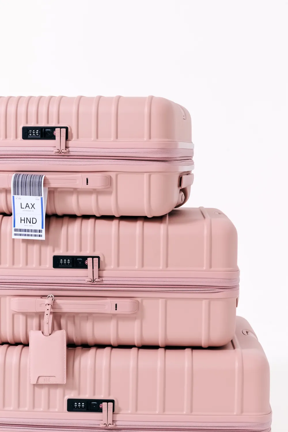 Beis The Luggage Tag etichetta bagaglio rosa atlas