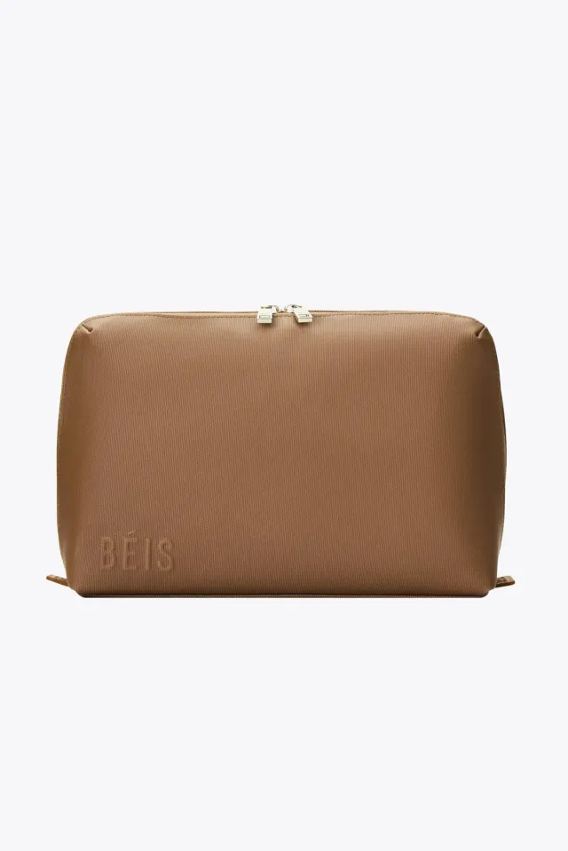 Beis Large Cosmetic Pouch pochette Camel tasca termica