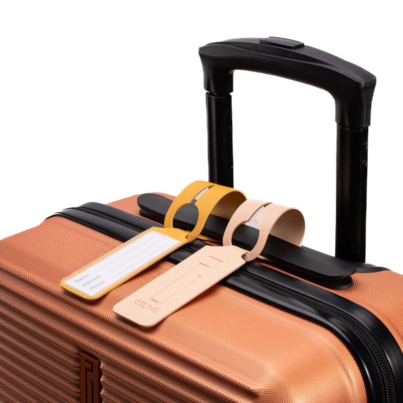 CELIMS etichetta bagaglio porta nome valigia viaggio gialla