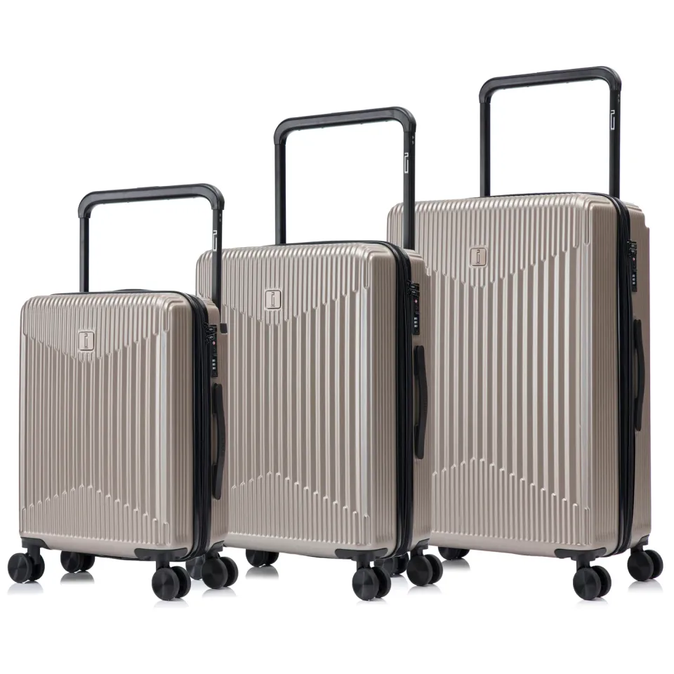 CELIMS Wide Trolley Set 3 Valigie ABS Nero 56-65-75 espandibili