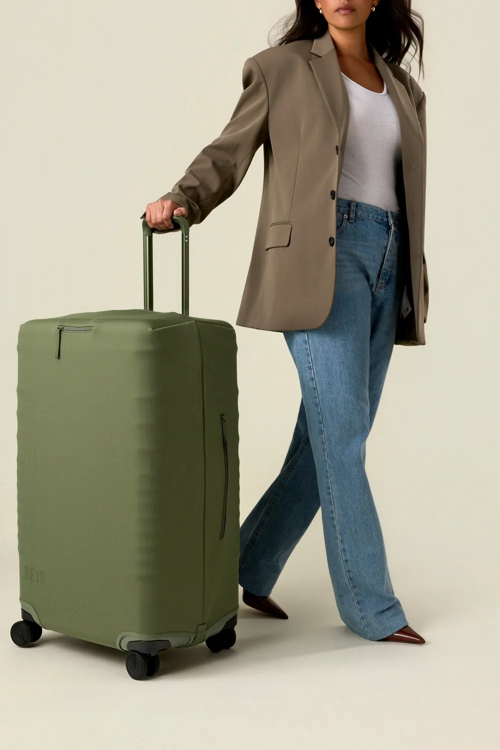 Beis Large Check-In copertura valigia oliva da stiva