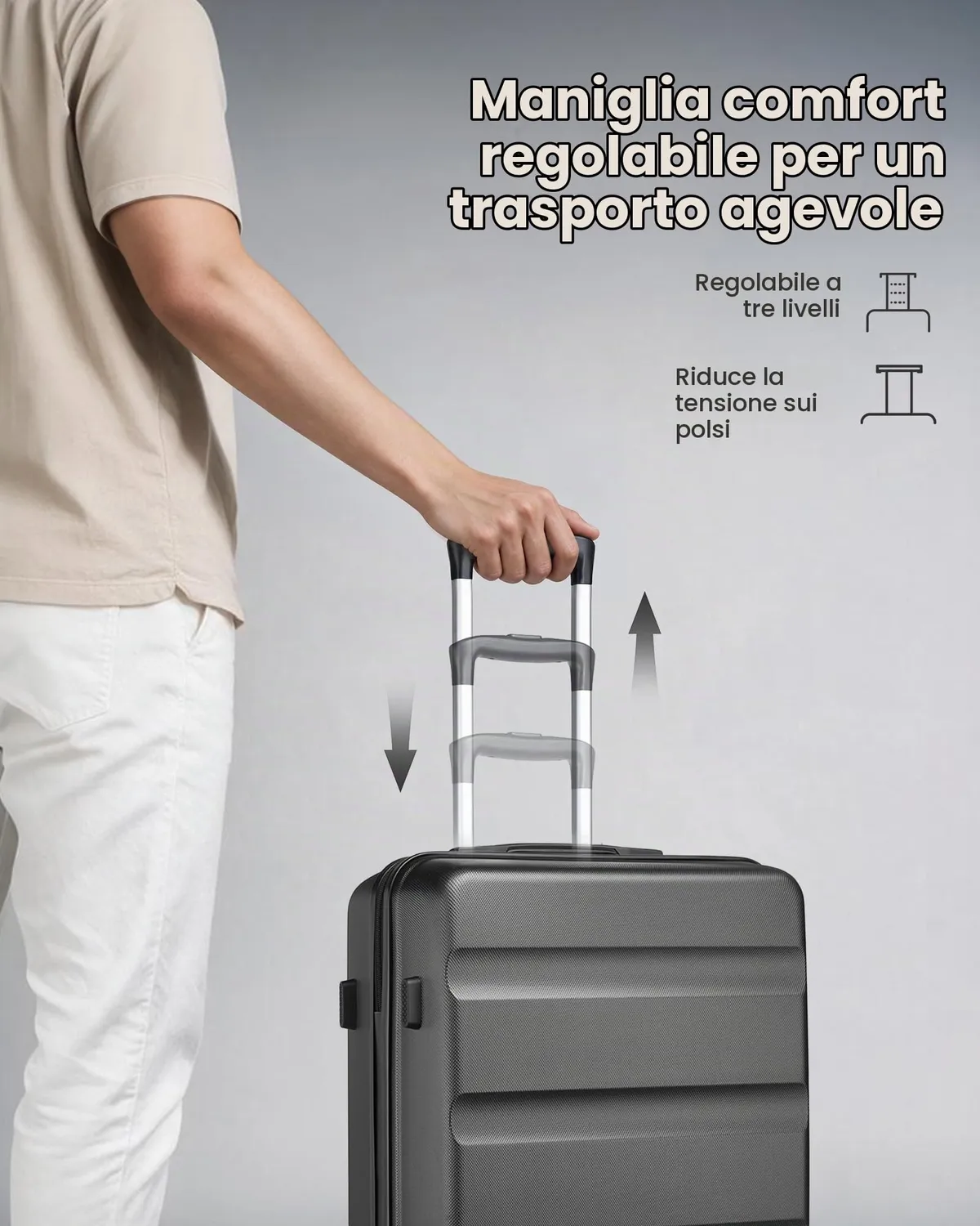 Kono valigia media rigida 66cm 63L ABS 4 ruote