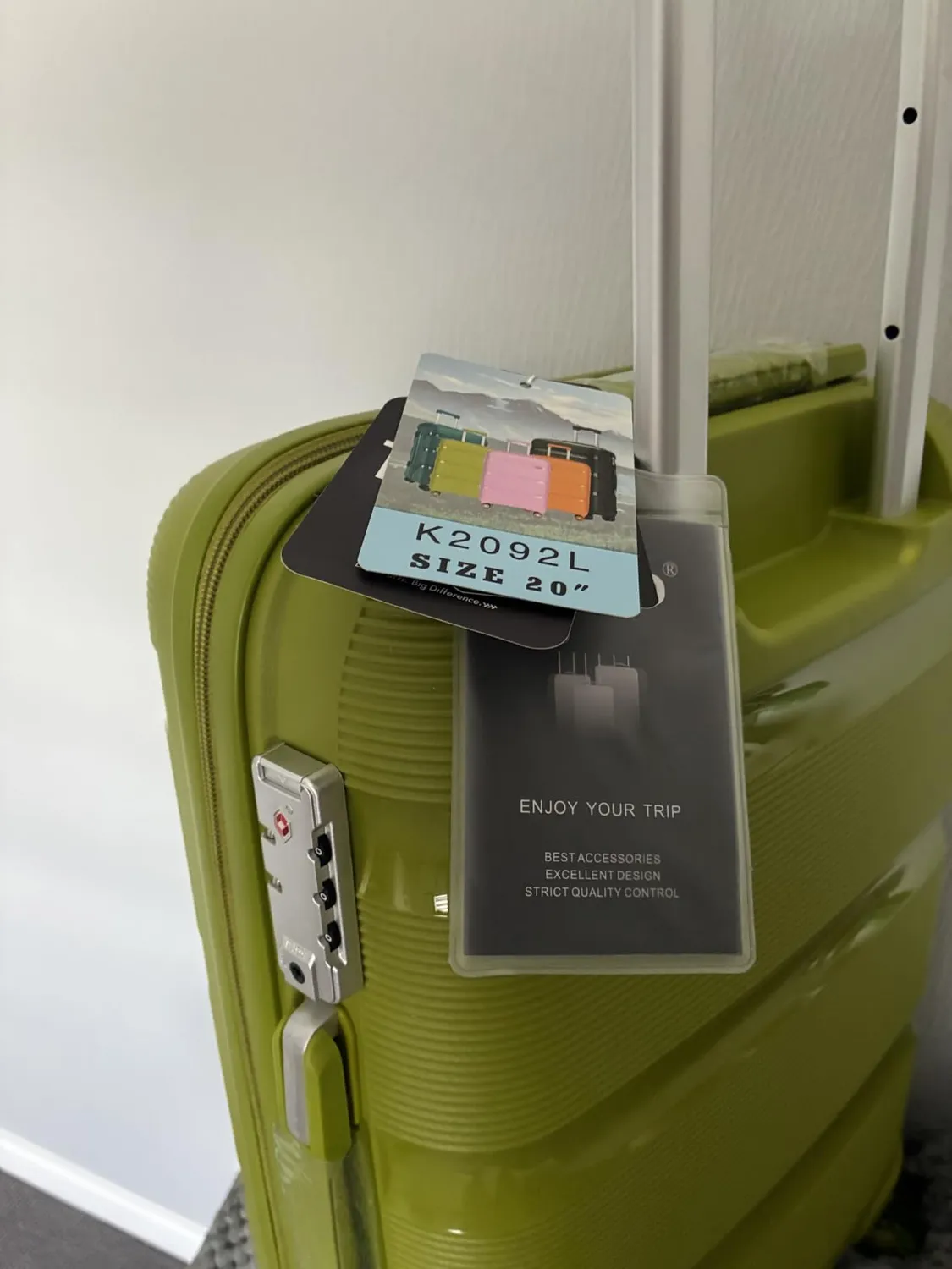Kono Trolley Bagaglio a Mano 55cm 40L Verde rigido TSA