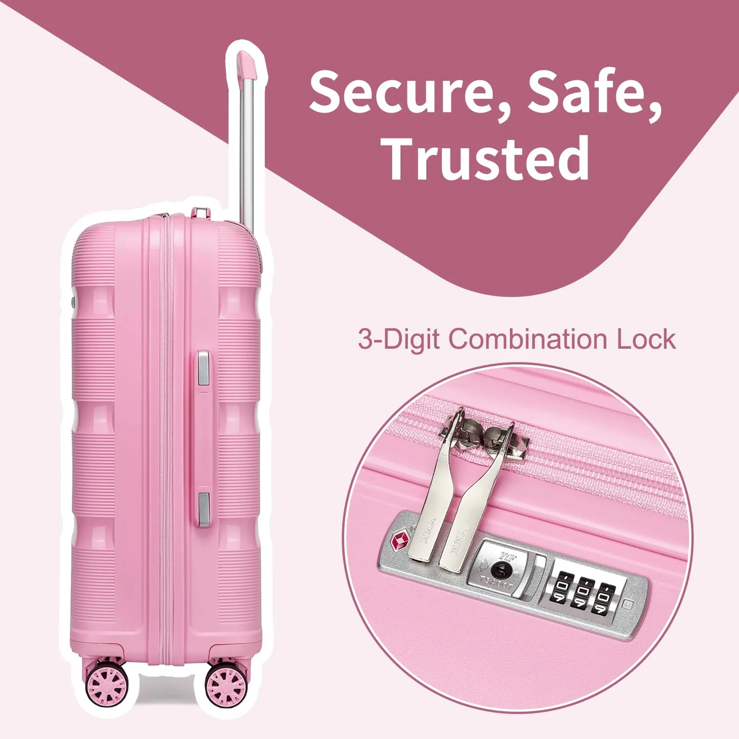 Kono Valigia Polipropilene 28" 76x49x30 rosa 100L YKK