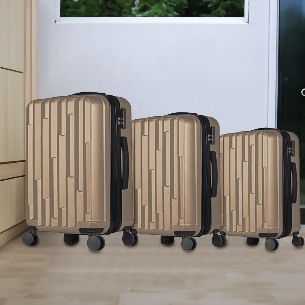 Provitera New York set 3 valigie ABS oro 56-76 cm