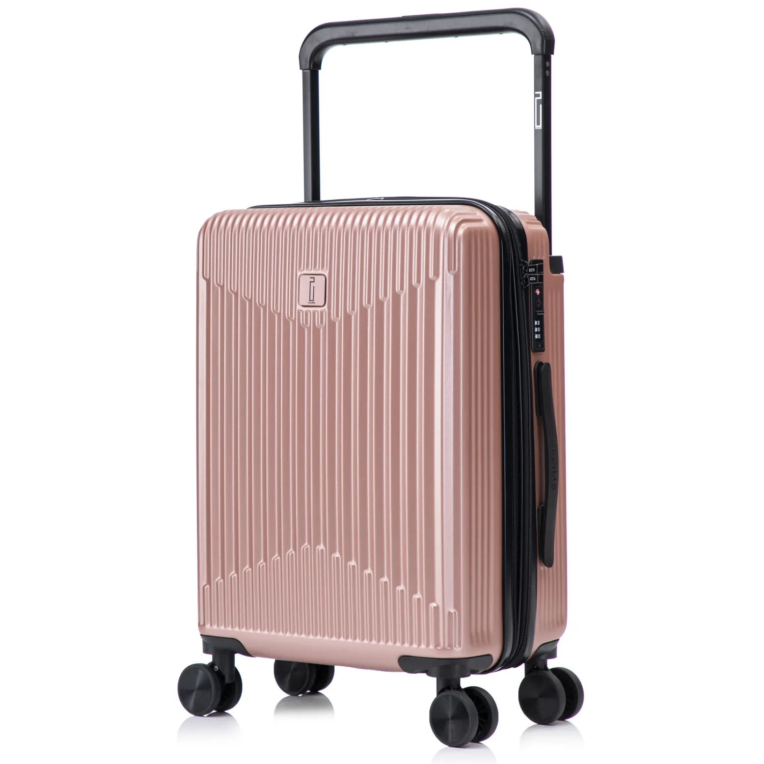 CELIMS Wide Trolley set 3 valigie ABS nere estensibili