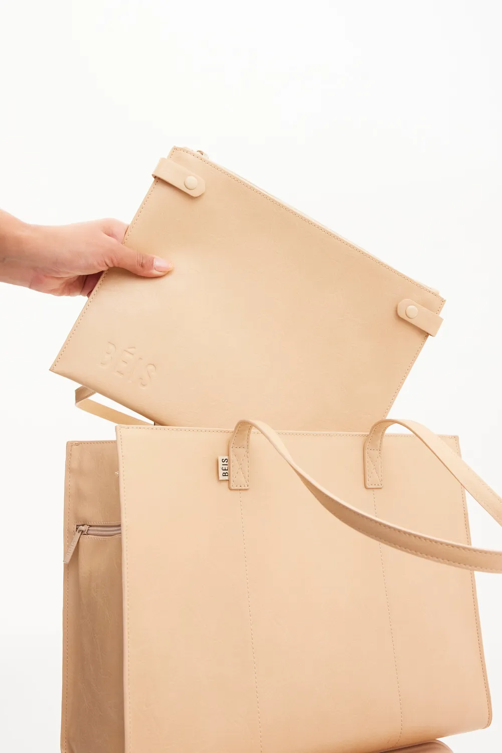 Beis Work Tote tote portapc beige pelle vegana