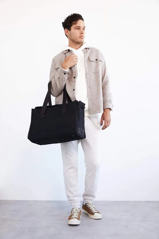 Beis Everyday Pet Tote borsa animali nero con cuccia sherpa