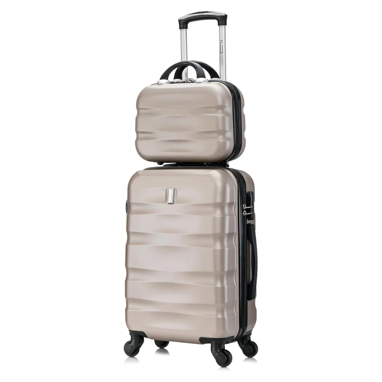 CELIMS AeroWave Valigia Cabina 55 cm Champagne con Beauty Case ABS