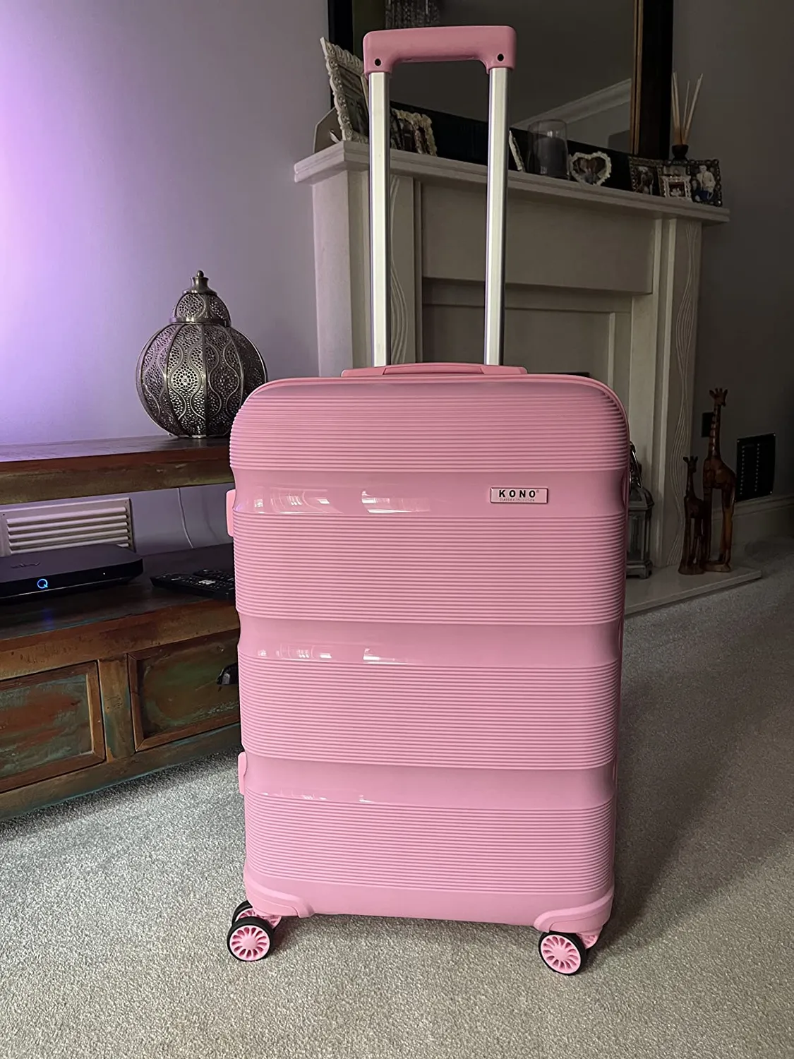 Kono 65cm Valigia Trolley Rigida Rosa Polipropilene