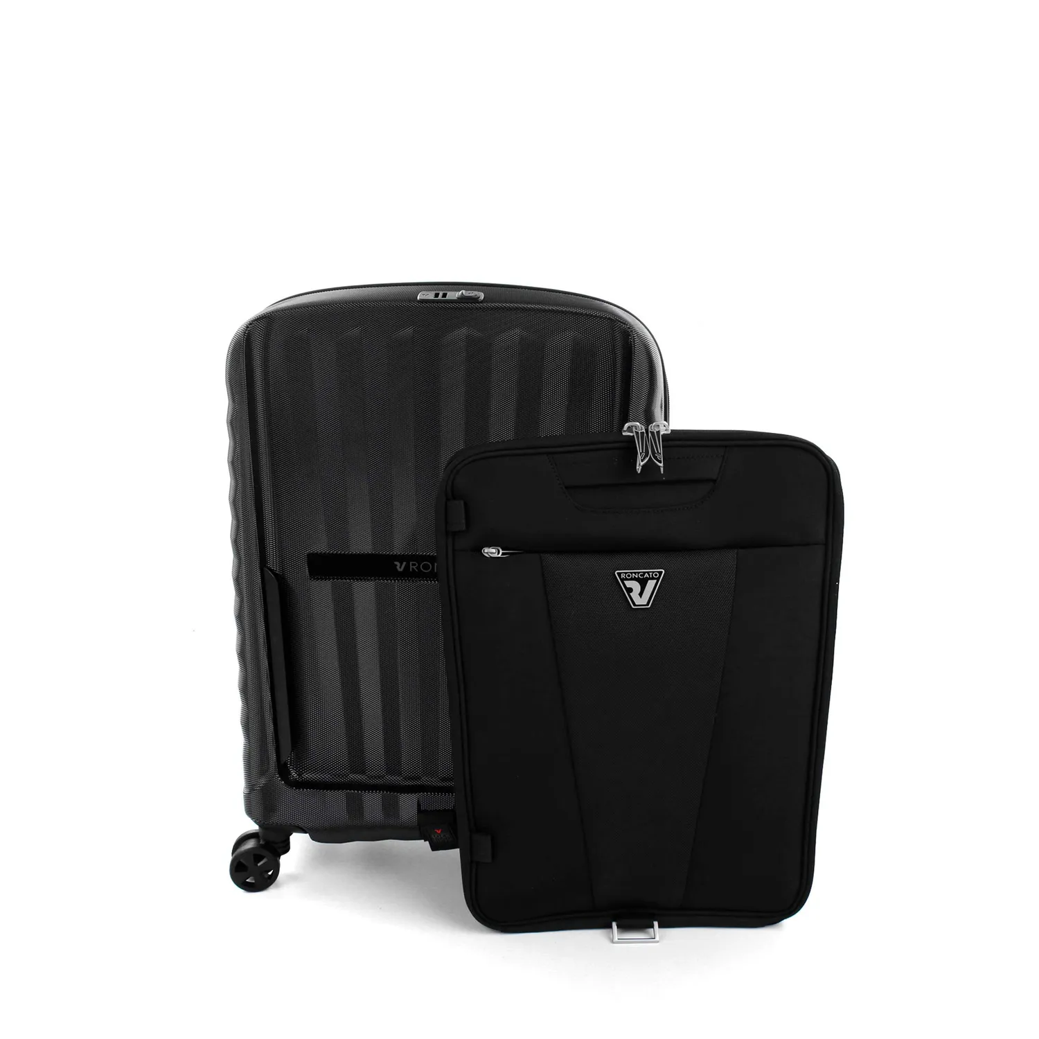 Roncato Double Trolley Bagaglio a Mano Nero Espandibile 55 cm