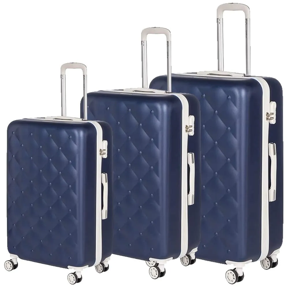 Provitera set 3 valigie rigide ABS beige-marrone
