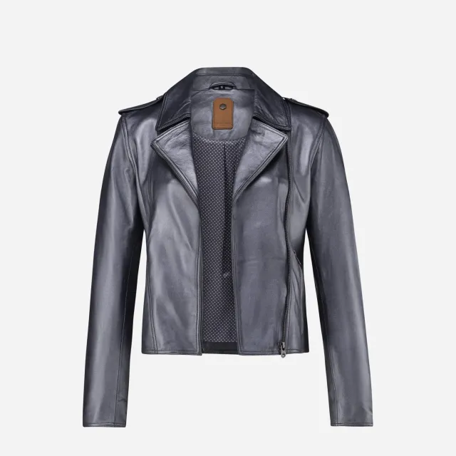 Jekyll & Hide Tracey Giacca Pelle Donna Gun Metal Silver