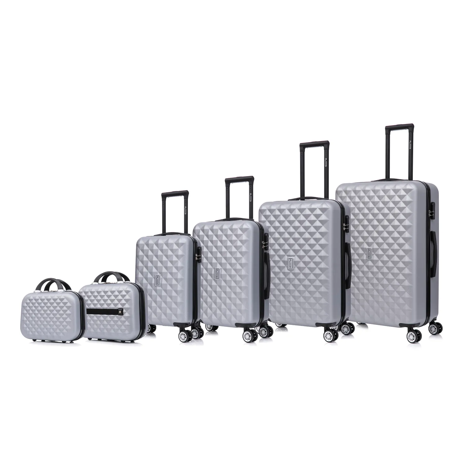 CELIMS Urban Set 6 Valigie ABS + Beauty Case Argento