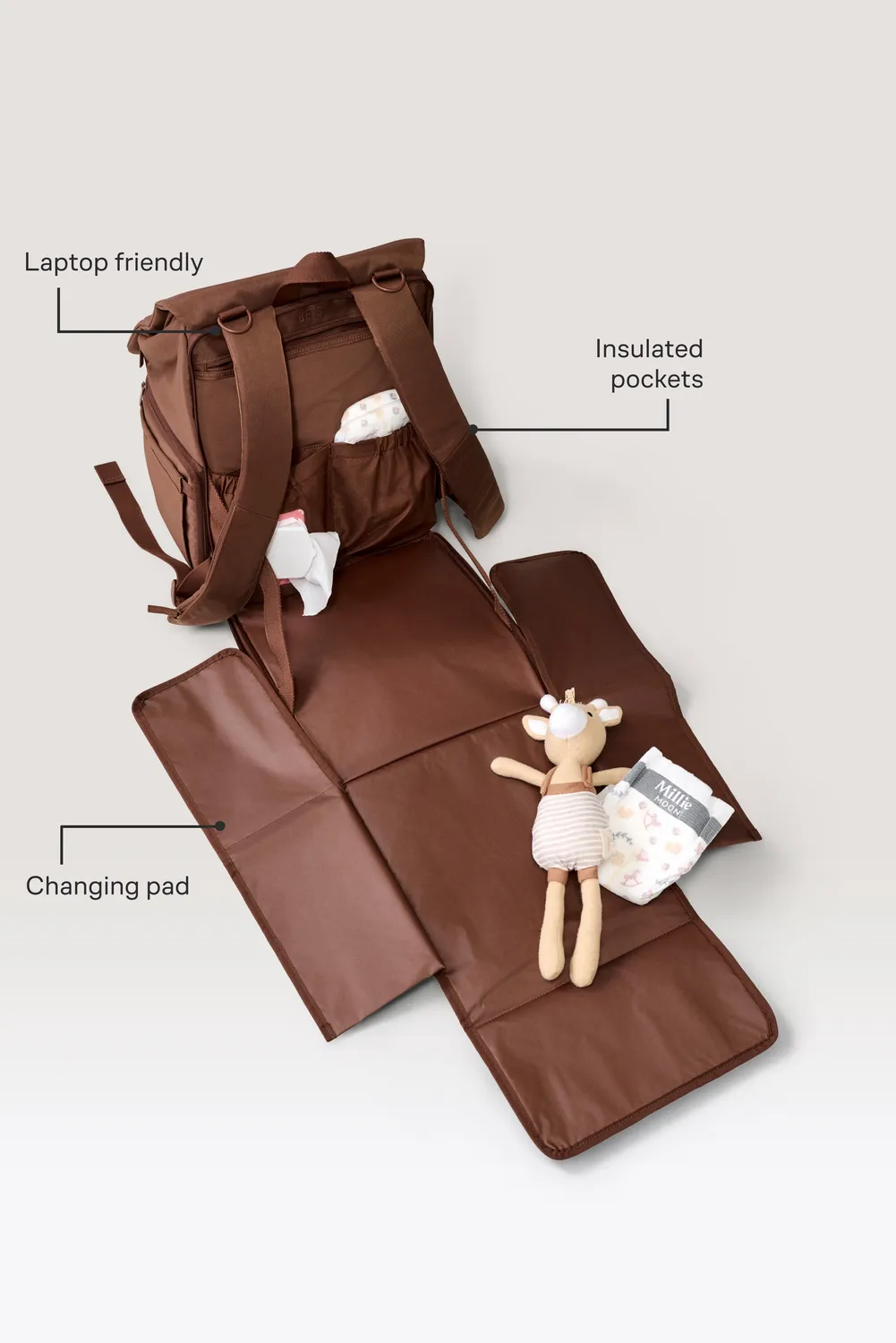 Beis Ultimate Diaper Backpack borsa fasciatoio Maple