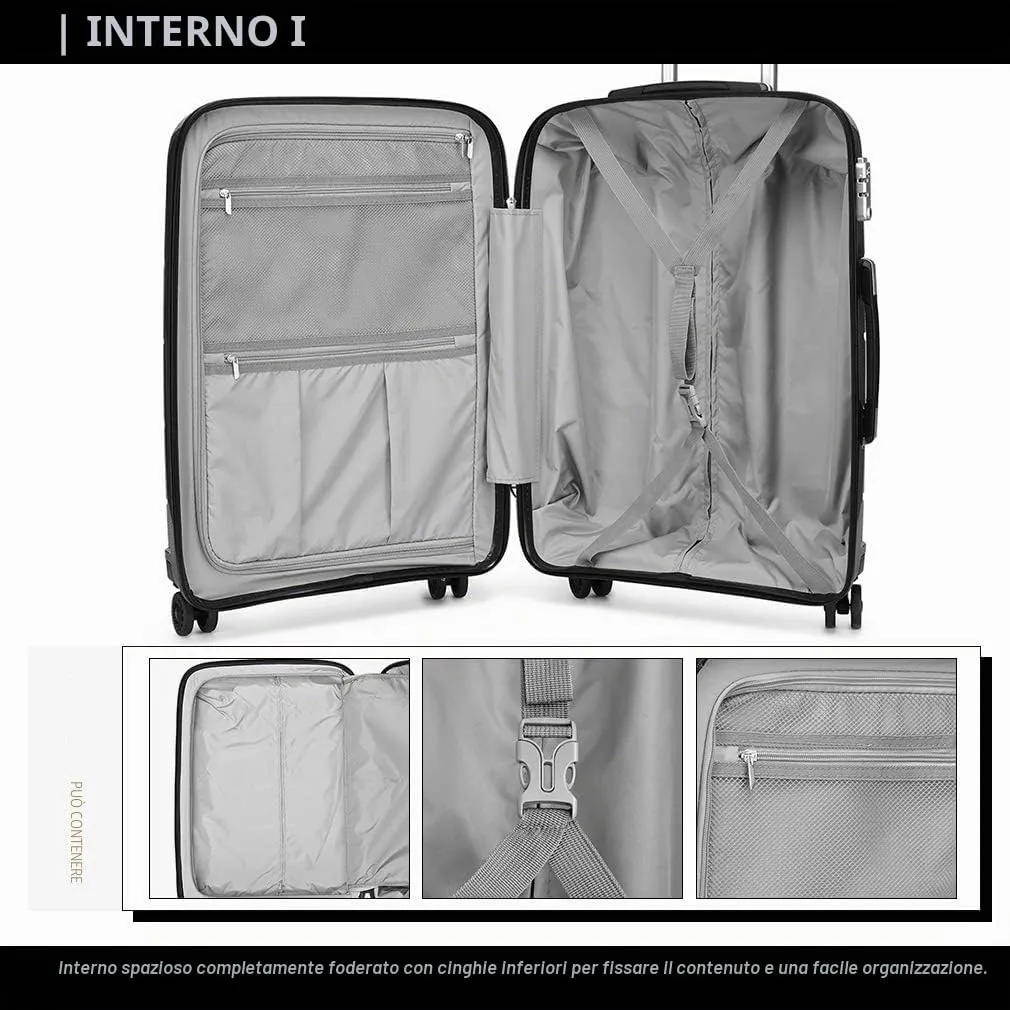 Kono Valigia Media 65cm 66L Nera Rigida Polipropilene