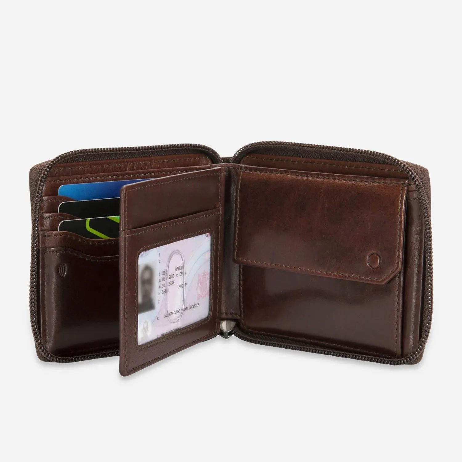 Jekyll & Hide Texas Zip Around portafoglio nero RFID uomo