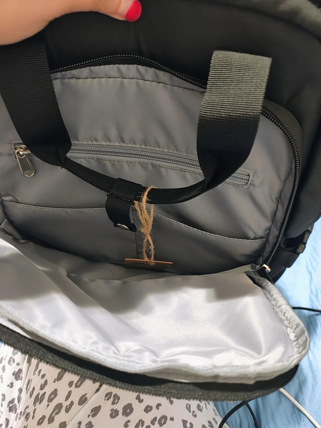 Kono zaino porta PC 15,6 pollici grigio/beige impermeabile